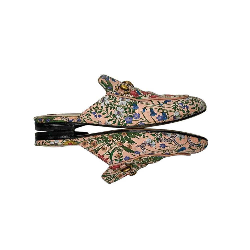 Gucci Floral Princetown Mule EU 36 Horsebit Slide Pink Loafer Flats Multicolor - Picture 5 of 10
